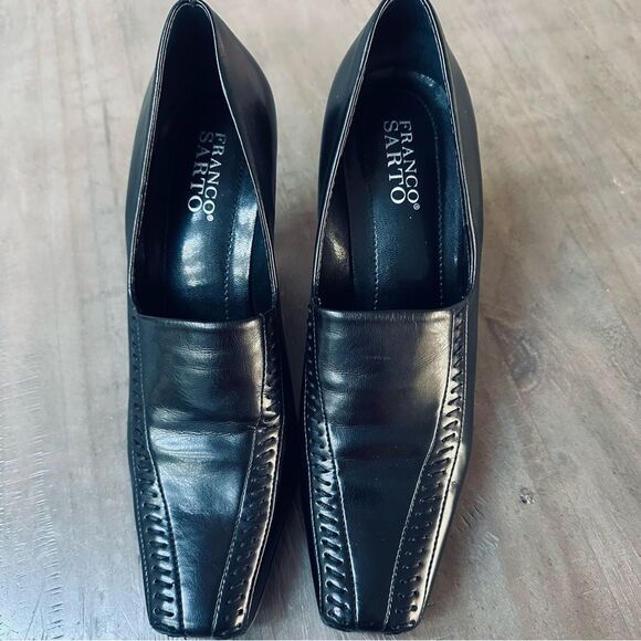 Franco Sarto Black, Leather Tabitha Pumps. - Picture 6 of 6